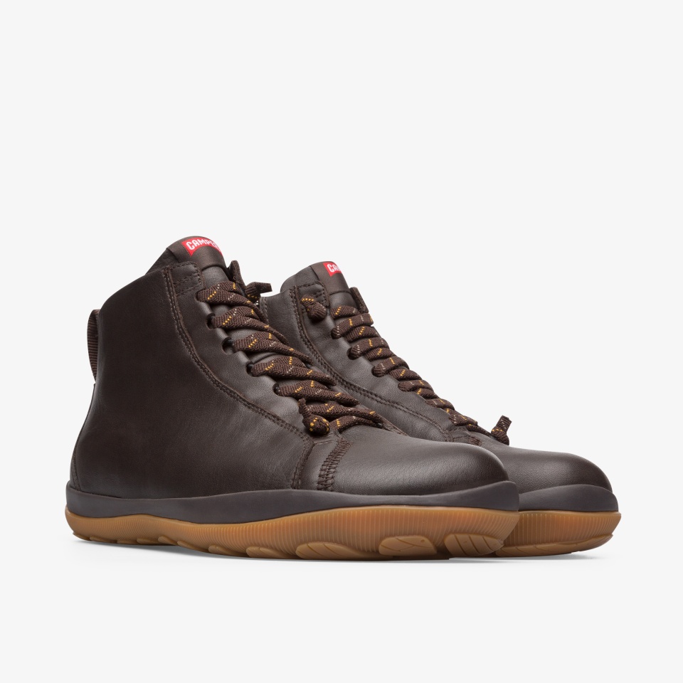 Camper Peu Pista Dark Brown - Camper Mens Ankle Boots ||9265-KXLOM||